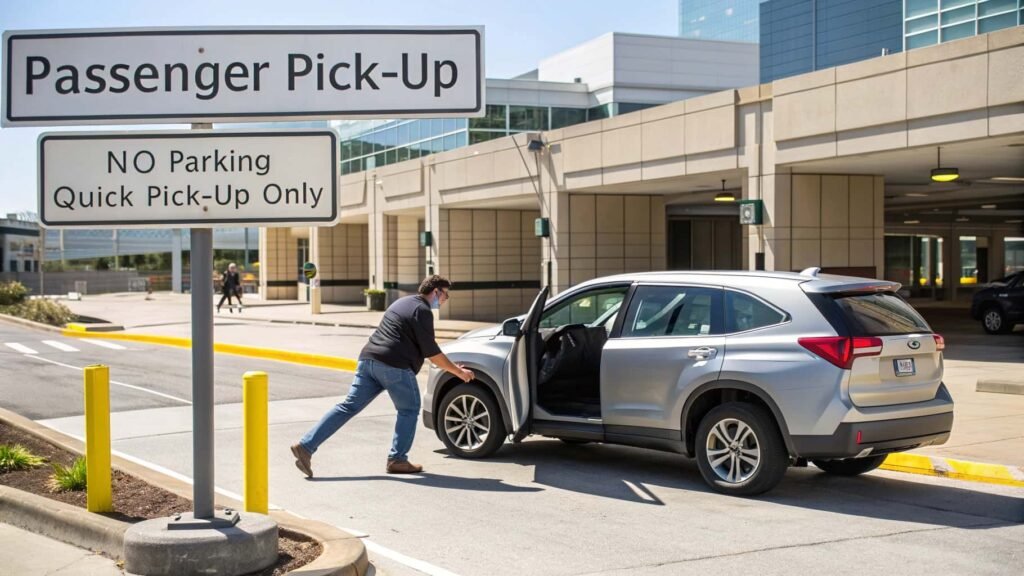 Can I park and wait at the curb while picking someone up