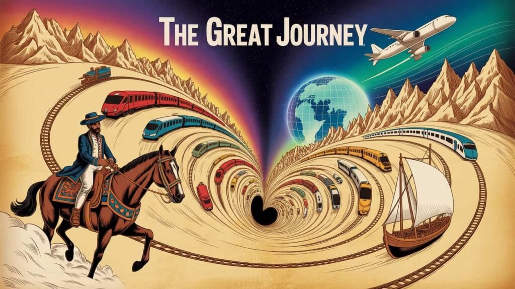 How has travel symbolised exploration, discovery, and progress throughout history
