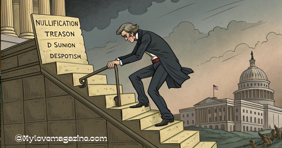 Calhoun Climb to Despotism Cartoon Explained!