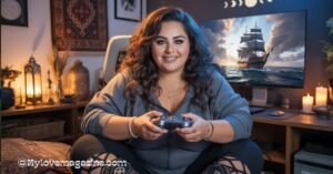 Wiccan Fat Iraqi Female Streamer Playing a Ship Game